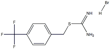 ({[4-(trifluoromethyl)phenyl]methyl}sulfanyl)methanimidamide hydrobromide Struktur
