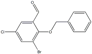 3-bromo-5-chloro-2-phenylmethoxybenzaldehyde 结构式