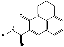 N-Hydroxy-3-oxo-6,7-dihydro-3H,5H-pyrido[3,2,1-ij]quinoline-2-carboxamidine 化学構造式