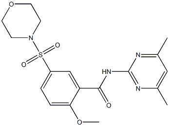 N-(4,6-dimethylpyrimidin-2-yl)-2-methoxy-5-morpholin-4-ylsulfonylbenzamide,940999-70-2,结构式