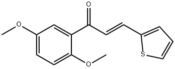 (2E)-1-(2,5-ジメトキシフェニル)-3-(チオフェン-2-イル)プロプ-2-エン-1-オン 化学構造式