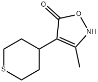 3-Methyl-4-(tetrahydro-thiopyran-4-yl)-2H-isoxazol-5-one,941867-88-5,结构式