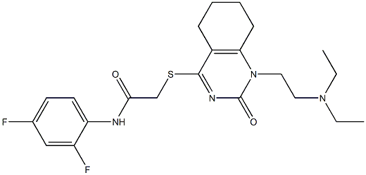 2-[[1-[2-(diethylamino)ethyl]-2-oxo-5,6,7,8-tetrahydroquinazolin-4-yl]sulfanyl]-N-(2,4-difluorophenyl)acetamide,941891-54-9,结构式