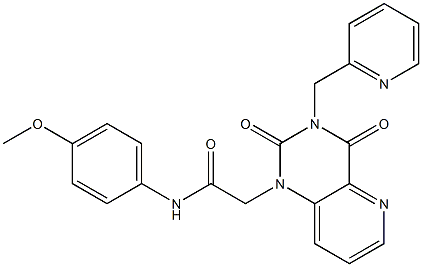 2-[2,4-dioxo-3-(pyridin-2-ylmethyl)pyrido[3,2-d]pyrimidin-1-yl]-N-(4-methoxyphenyl)acetamide 结构式