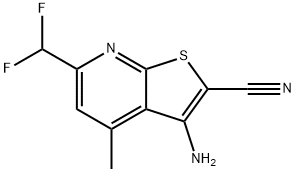 3-氨基-6-(二氟甲基)-4-甲基噻吩并[2,3-B]吡啶-2-甲腈, 942358-78-3, 结构式