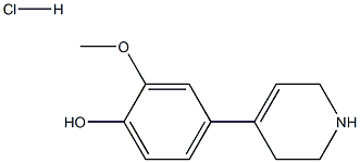 2-methoxy-4-(1,2,3,6-tetrahydropyridin-4-yl)phenol hydrochloride 结构式