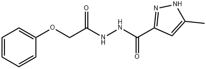 3-methyl-N'-(phenoxyacetyl)-1H-pyrazole-5-carbohydrazide Struktur
