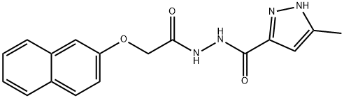 3-methyl-N'-[(2-naphthyloxy)acetyl]-1H-pyrazole-5-carbohydrazide Structure