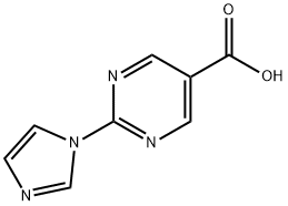 2-Imidazol-1-yl-pyrimidine-5-carboxylic acid Struktur