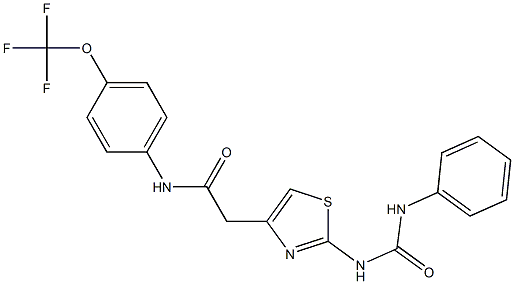 2-[2-(phenylcarbamoylamino)-1,3-thiazol-4-yl]-N-[4-(trifluoromethoxy)phenyl]acetamide Structure