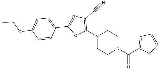 2-(4-ethoxyphenyl)-5-[4-(furan-2-carbonyl)piperazin-1-yl]-1,3-oxazole-4-carbonitrile,946308-69-6,结构式