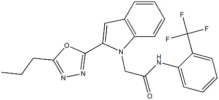 2-[2-(5-propyl-1,3,4-oxadiazol-2-yl)indol-1-yl]-N-[2-(trifluoromethyl)phenyl]acetamide Structure