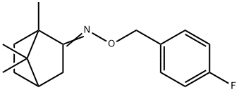 (2Z)-N-[(4-fluorophenyl)methoxy]-1,7,7-trimethylbicyclo[2.2.1]heptan-2-imine 化学構造式