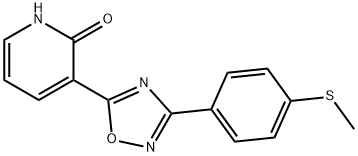 3-(3-(4-(甲硫基)苯基)-1,2,4-噁二唑-5-基)吡啶-2(1H)-酮 结构式