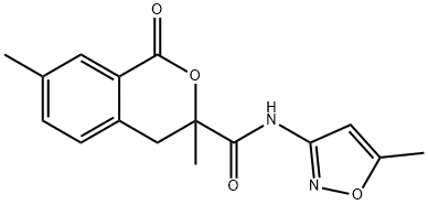 3,7-dimethyl-N-(5-methyl-1,2-oxazol-3-yl)-1-oxo-4H-isochromene-3-carboxamide Structure