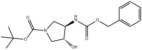 Trans-Tert-Butyl 3-(((Benzyloxy)Carbonyl)Amino)-4-Hydroxypyrrolidine-1-Carboxylate Structure