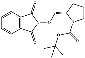 tert-butyl (2S)-2-{[(1,3-dioxo-2,3-dihydro-1H-isoindol-2-yl)oxy]methyl}pyrrolidine-1-carboxylate 化学構造式