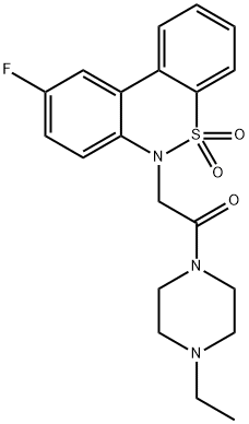 6-[2-(4-ethylpiperazin-1-yl)-2-oxoethyl]-9-fluoro-6H-dibenzo[c,e][1,2]thiazine 5,5-dioxide 化学構造式