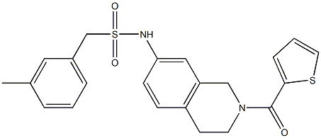 1-(3-methylphenyl)-N-[2-(thiophene-2-carbonyl)-3,4-dihydro-1H-isoquinolin-7-yl]methanesulfonamide 结构式