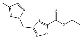 ethyl 3-[(4-iodo-1H-pyrazol-1-yl)methyl]-1,2,4-oxadiazole-5-carboxylate Structure