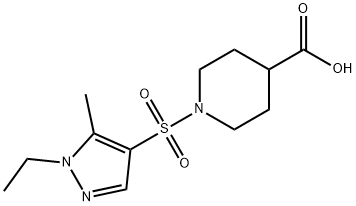 1-[(1-Ethyl-5-methyl-1H-pyrazol-4-yl)sulfonyl]piperidine-4-carboxylic acid Structure