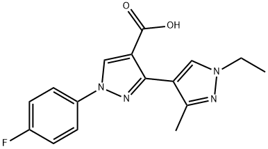 1'-Ethyl-1-(4-fluorophenyl)-3'-methyl-1H,1'H-3,4'-bipyrazole-4-carboxylic acid price.