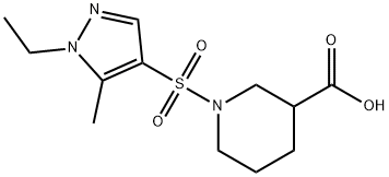 1-[(1-Ethyl-5-methyl-1H-pyrazol-4-yl)sulfonyl]piperidine-3-carboxylic acid Struktur