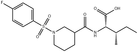 (2S)-2-[[1-(4-fluorophenyl)sulfonylpiperidine-3-carbonyl]amino]-3-methyl-pentanoic acid Structure