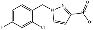 1-[(2-chloro-4-fluorophenyl)methyl]-3-nitro-1H-pyrazole 结构式