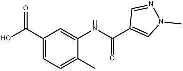 4-甲基-3-(1-甲基-1H-吡唑-4-酰胺基)苯甲酸,957484-32-1,结构式