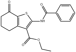 ethyl 2-(benzoylamino)-7-oxo-4,5,6,7-tetrahydro-1-benzothiophene-3-carboxylate 结构式