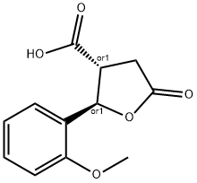 trans-2-(2-Methoxyphenyl)-5-oxotetrahydrofuran-3-carboxylic acid Struktur