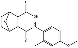 3-((4-methoxy-2-methylphenyl)carbamoyl)-7-oxabicyclo[2.2.1]heptane-2-carboxylic acid Structure