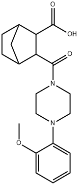 3-(4-(2-methoxyphenyl)piperazine-1-carbonyl)bicyclo[2.2.1]heptane-2-carboxylic acid 化学構造式