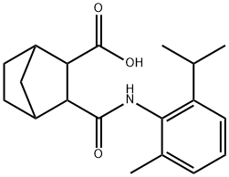 3-((2-isopropyl-6-methylphenyl)carbamoyl)bicyclo[2.2.1]heptane-2-carboxylic acid Struktur