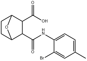 3-((2-bromo-4-methylphenyl)carbamoyl)-7-oxabicyclo[2.2.1]heptane-2-carboxylic acid 化学構造式