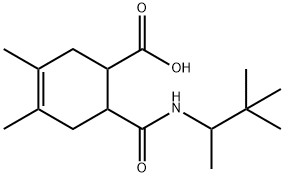 6-((3,3-dimethylbutan-2-yl)carbamoyl)-3,4-dimethylcyclohex-3-enecarboxylic acid Structure