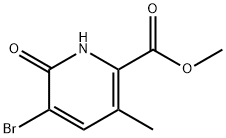 5-Bromo-3-methyl-6-oxo-1,6-dihydro-pyridine-2-carboxylic acid methyl ester Struktur
