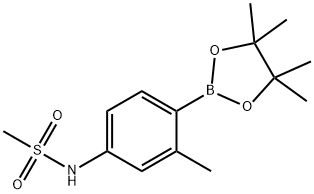 N-(3-methyl-4-(4,4,5,5-tetramethyl-1,3,2-dioxaborolan-2-yl)phenyl)methanesulfonamide Struktur