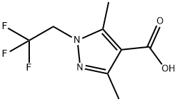 3,5-Dimethyl-1-(2,2,2-trifluoro-ethyl)-1H-pyrazole-4-carboxylic acid Struktur