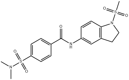 4-(dimethylsulfamoyl)-N-[1-(methylsulfonyl)-2,3-dihydro-1H-indol-5-yl]benzamide Struktur