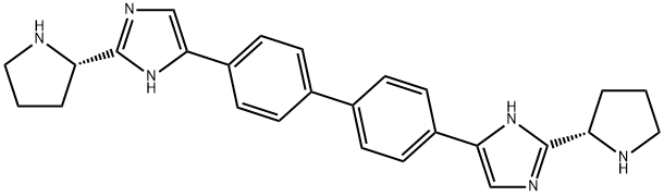 4,4'-Bis(2-((S)-pyrrolidin-2-yl)-1H-imidazol-5-yl)-1,1'-biphenyl Struktur