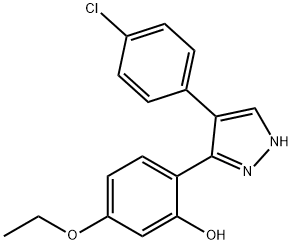 2-[4-(4-chlorophenyl)-1H-pyrazol-3-yl]-5-ethoxyphenol Struktur