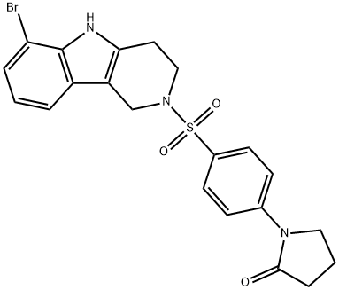 1-{4-[(6-bromo-1,3,4,5-tetrahydro-2H-pyrido[4,3-b]indol-2-yl)sulfonyl]phenyl}pyrrolidin-2-one Structure