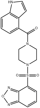 [4-(2,1,3-benzoxadiazol-4-ylsulfonyl)piperazin-1-yl](1H-indol-4-yl)methanone 结构式
