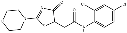 N-(2,4-dichlorophenyl)-2-[2-(morpholin-4-yl)-4-oxo-4,5-dihydro-1,3-thiazol-5-yl]acetamide 结构式