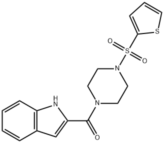 1H-indol-2-yl[4-(thiophen-2-ylsulfonyl)piperazin-1-yl]methanone 结构式