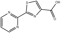 2-(2-pyrimidinyl)-1,3-thiazole-4-carboxylic acid, 1014631-26-5, 结构式