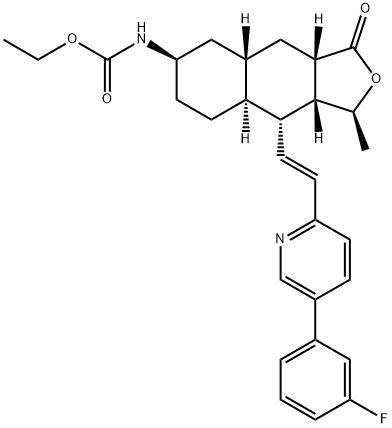 ethyl ((1S,3aS,4aS,6R,8aS,9R,9aR)-9-((E)-2-(5-(3-fluorophenyl)pyridin-2-yl)vinyl)-1-methyl-3-oxododecahydronaphtho[2,3-c]furan-6-yl)carbamate|沃拉帕沙杂质D