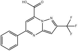 5-苯基-2-(三氟甲基)吡唑并[1,5-A]嘧啶-7-羧酸 结构式